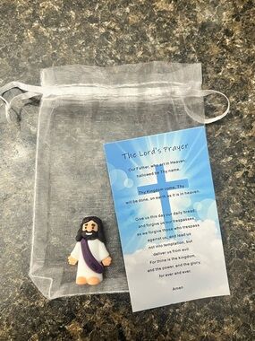 Kids Religious Figurine Gift Set - White and Purple